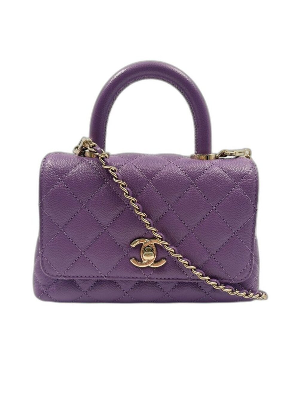 Chanel Handbag Quilted Purple
